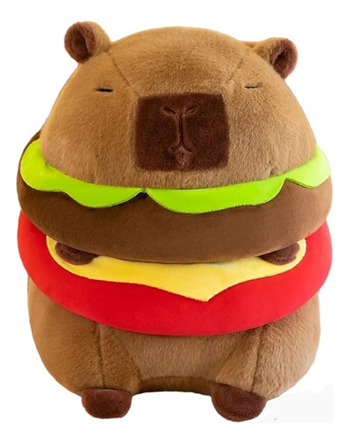 Peluche Kawai Capibara Hamburguesa 20cm