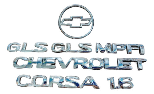 Kit Emblemas Chevrolet Corsa 1.6 Sedan Gls 4puertas 7piezas