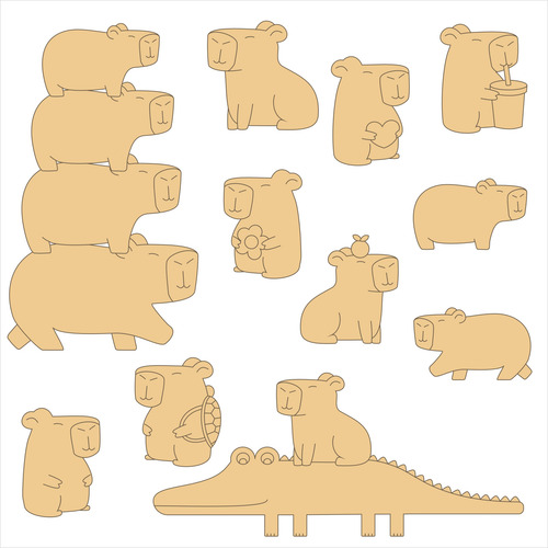 Vector Para Corte Láser - Carpincho Capibara