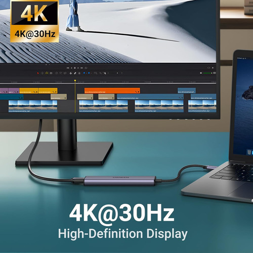 Ugreen Revodok Usb-c Hub 5 En 1 Adaptador 4k Hdmi 100w Pd