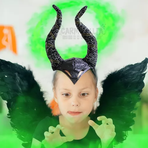 Diadema Cuernos Malefica Bruja Disfraz Halloween