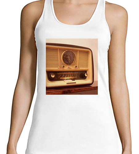 Musculosa Mujer Cuadro Decorativo Radio Vintage Clasico P5