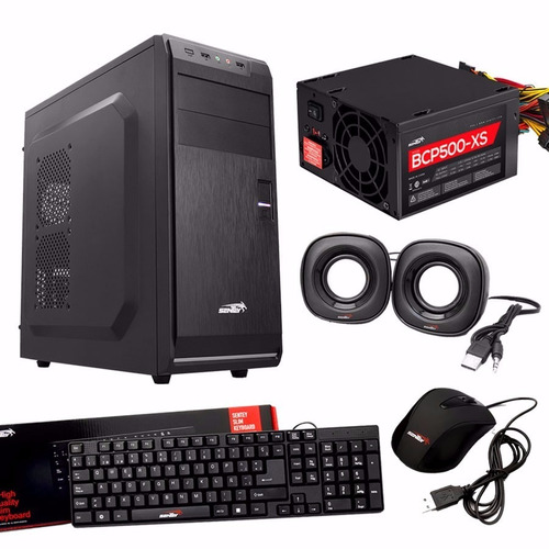 Gabinete Kit Sentey G18 Fuente 500w Teclado Mouse Parlantes