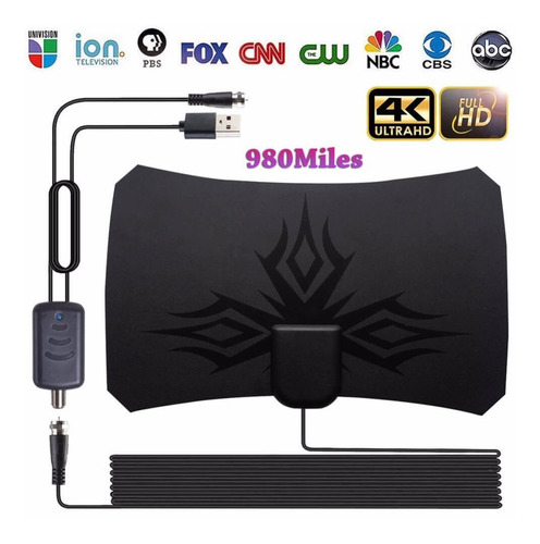 Amplificador Antena Tv Hd Digital Interior Steren 4k 1080p