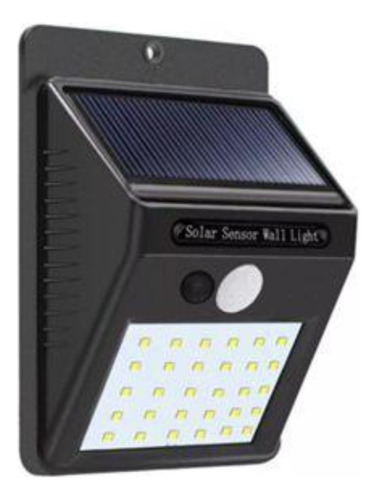 Luminária Solar 30 Leds 3w Arandela Parede Com Sensor Presen