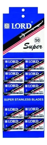 Cartela 10 X 5 Lâminas Para Barbear 50 Lord Super Inox C/ Nf