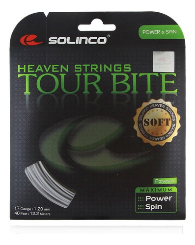 Solinco Tour Bite Soft In Cuerda Tenis Plateada Juego