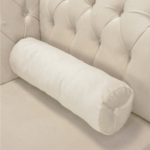 Divã Recamier Mônaco 165 Cm Suede Pés Chanfrado D'rossi Cor Bege