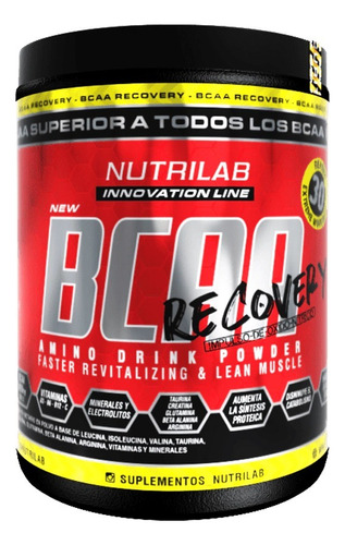 Nutrilab Bcaa Recovery 300 Grs Aminoácidos Ramificados Sabor Uva