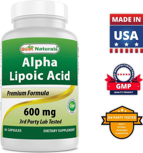 Acido Alpha Lipoico 600 Mg Best Naturals  60 Cápsulas