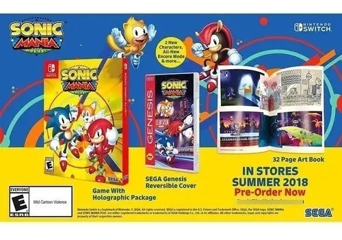 Jogo Sonic Mania Plus - Xbox One Mídia Física com Art book