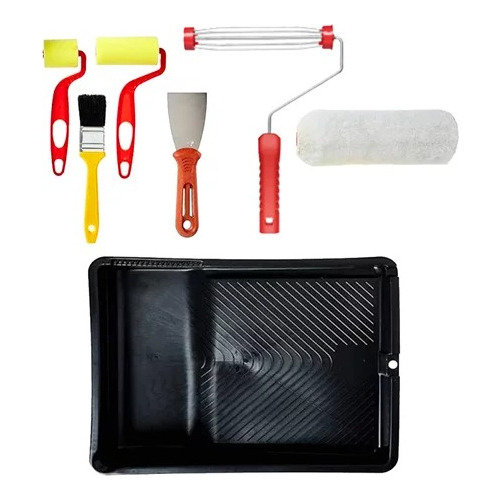 Kit Pintura Rolo Completo Atlas Pintura Bandeja 7pç Trincha