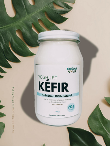 Kéfir Natural En Frascos De Vidrio Fresco Y 100% Artesanal