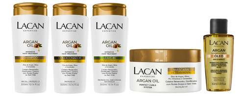 Kit Lacan Argan Oil Shampoo Cond Leave-in Mascara Óleo 30ml