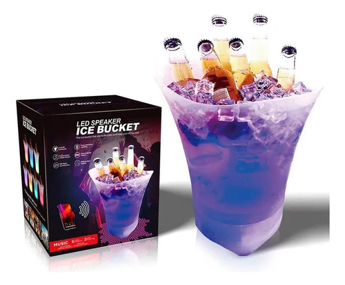 Hielera Parlante Cubetera Led Bluetooth Grande 7l Musical