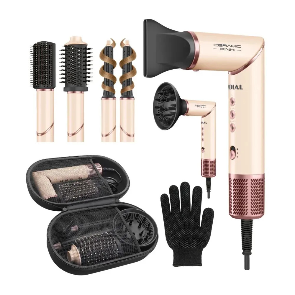 Secador Multifuncional 5 em 1 Mondial 127V Rosa Claro 1500W SM-01-BLDC-CP com Cabo Giratório