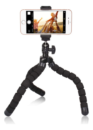 Mini Trípode Flexible Para iPhone Samsung Go Pro Negro Ews