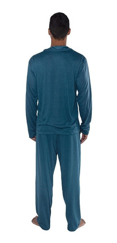 Imagem 7 de 8 de Kit 2 Pijamas Plus Size Manga Longa Liso Aberto Adulto Homem
