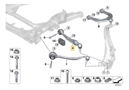 Brazo Recto Suspension Delantera Bmw X5 G05 2017 Al 2023 &