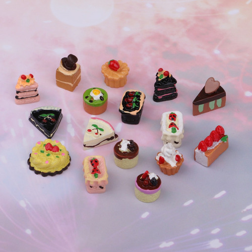 16 Piezas Cocina Comida Resina Mermelada Pastel Modelo 1/12