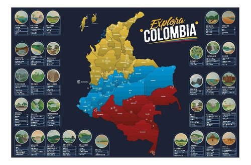 Mapa Colombia Para Raspar Explora Colombia Scratch Map Mercado Libre