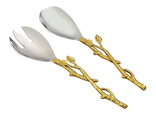 Servidor Set Ensalada Elegancia De Oro De La Vid, De 12 PuLG