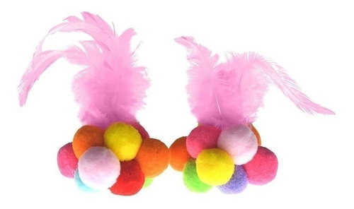 Pelota Plumas Con Sonajero Juguete Para Gatos Y Michis X2uni