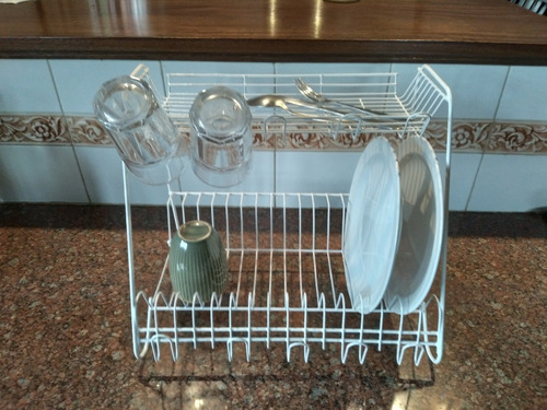 Escurreplatos Dos Pisos, 16 Platos Y Soporte Para Vasos