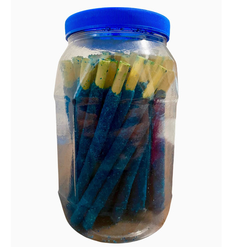 Frasco De 50 Banderillas De Chamoy Sabor Mora Azul