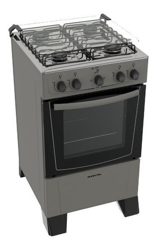 Cocina Punktal Pk-6617 Combinada 4 Hornalla Gris Kirkor - Sa