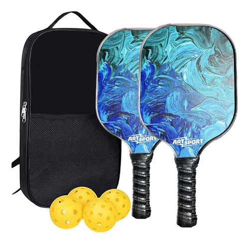 Pickleball Paddle Set Incluye 2 Raquetas, 4 Pickleballs Para