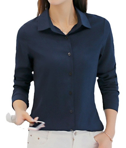 Polera De Solapa Para Mujer, Informal, Oficina Formal, Blusa