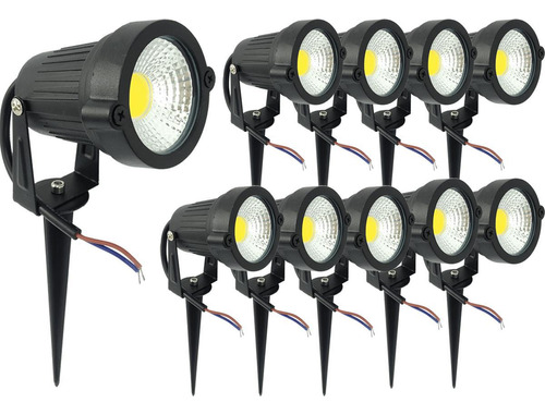 Kit 10 Espetos Luminarias De Jardim Cob Led 5w 110v/220v