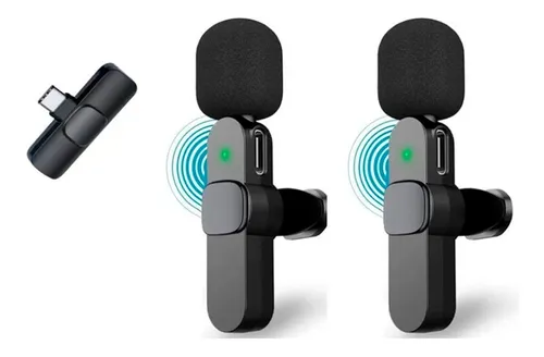 comprar Microfone Lapela Celular Sem Fio Duplo iPhone Android Tipoc Cor Android (TIPO C)