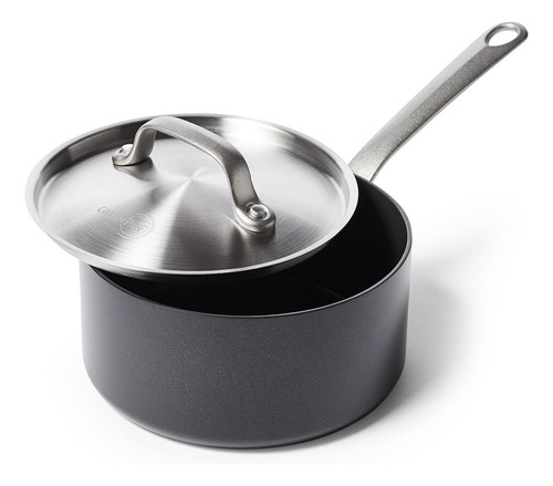 Greenpan Craft Noire 2.2 Qt Saucpan Con Tapa, Antiadherente