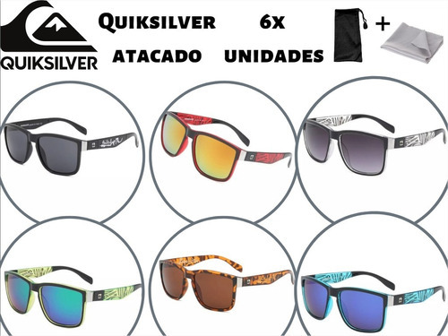 Kit Atacado 6un Óculos De Sol Quiksilver Uv400 Para Revenda