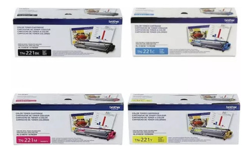 Kit Toner Original Brother Tn-221bk Tn-221c Tn-221y Tn-221m 