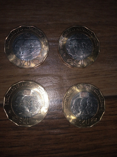 4 Monedas De 20 Pesos Del Bicentenario De La Independencia N