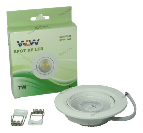Kit 6 Spots Led De Embutir 9cm Redondo Articulado 7w Leve Estrutura Branco 110v/220v
