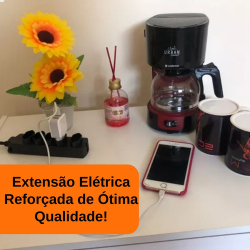 Extensão Elétrica 15 Metros 10/20a Cabo Reforçado Cor Preto