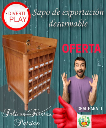 Sapo Desarmable De Exportación Incluye 12 Fichas De Bronce
