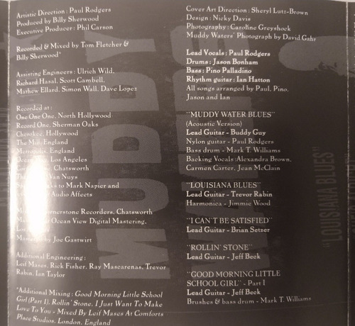 Paul Rodgers Muddy Waters Blues Cd (Usado)