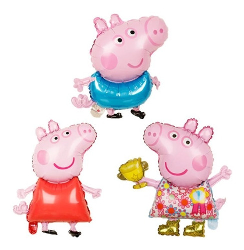 Pack 3 Globos Metalizados Tamaño Grande Surtido Peppa Pig