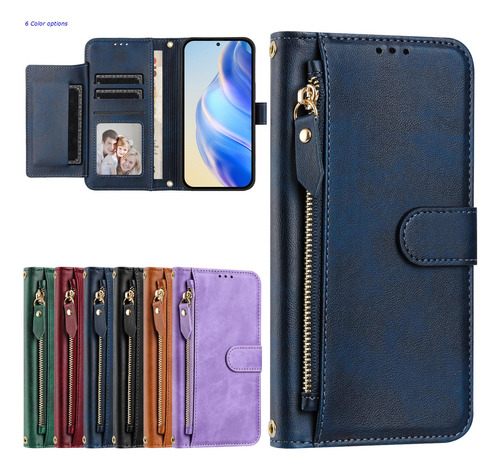 Funda De Piel Con Cierre De Primera Calidad Para La Serie Oppo A78, Protección De 360°, 7 Ranuras Para Tarjetas, Bloqueo Rfid, Bolsillo Para Monedas,
