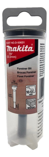 Broca Forstner 7/8 X 3/8 X 3-1/8 Makita D50631