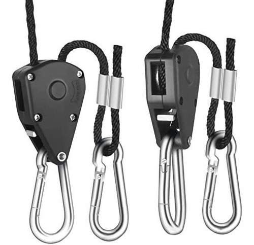 2 Pares De Clips De Cuerda Ajustables Y Resistentes De 1/8 P