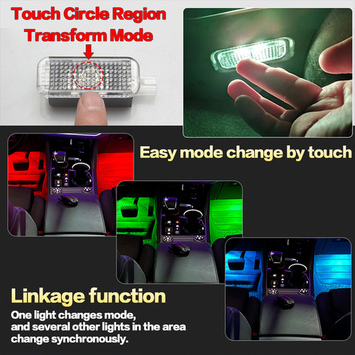2x Led Car Footwell Light Bulbs Atmosphere Lamp Auto