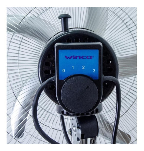 Ventilador 3 en 1 Winco W118 negro con 5 palas color gris de aluminio, 18" de diámetro 220 V