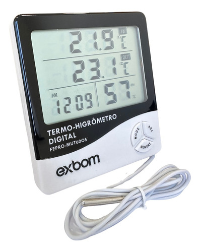 Termo Higrômetro Com Sensor Externo E Certificado Calibração