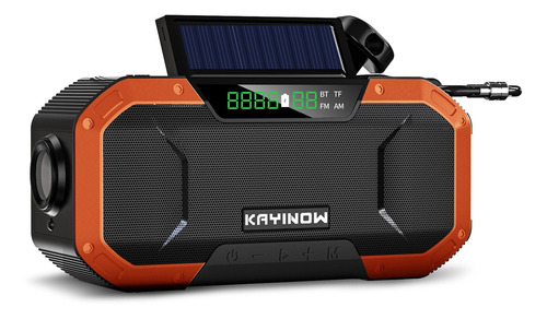 Radio De Manivela Emergency Sun Power, 5000 Mah, Naranja